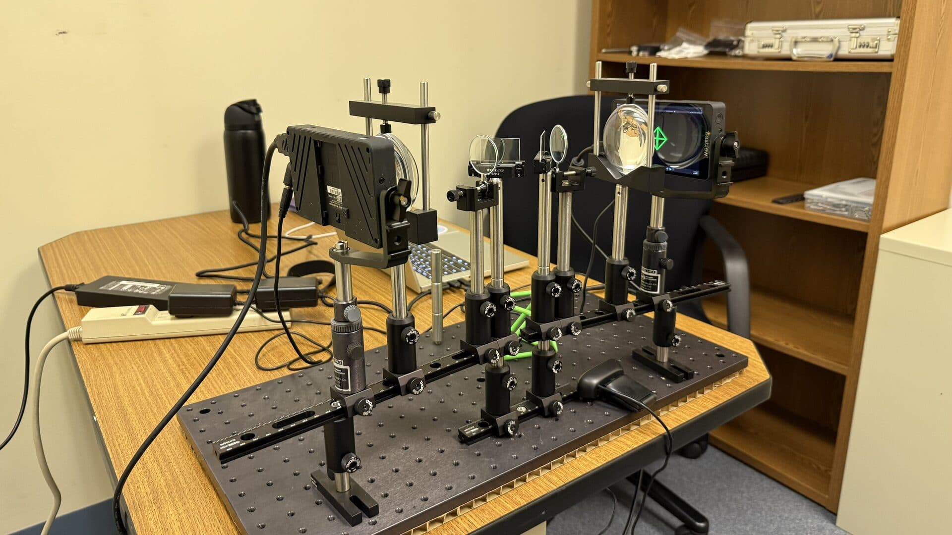 Reverse angle of the haploscope setup